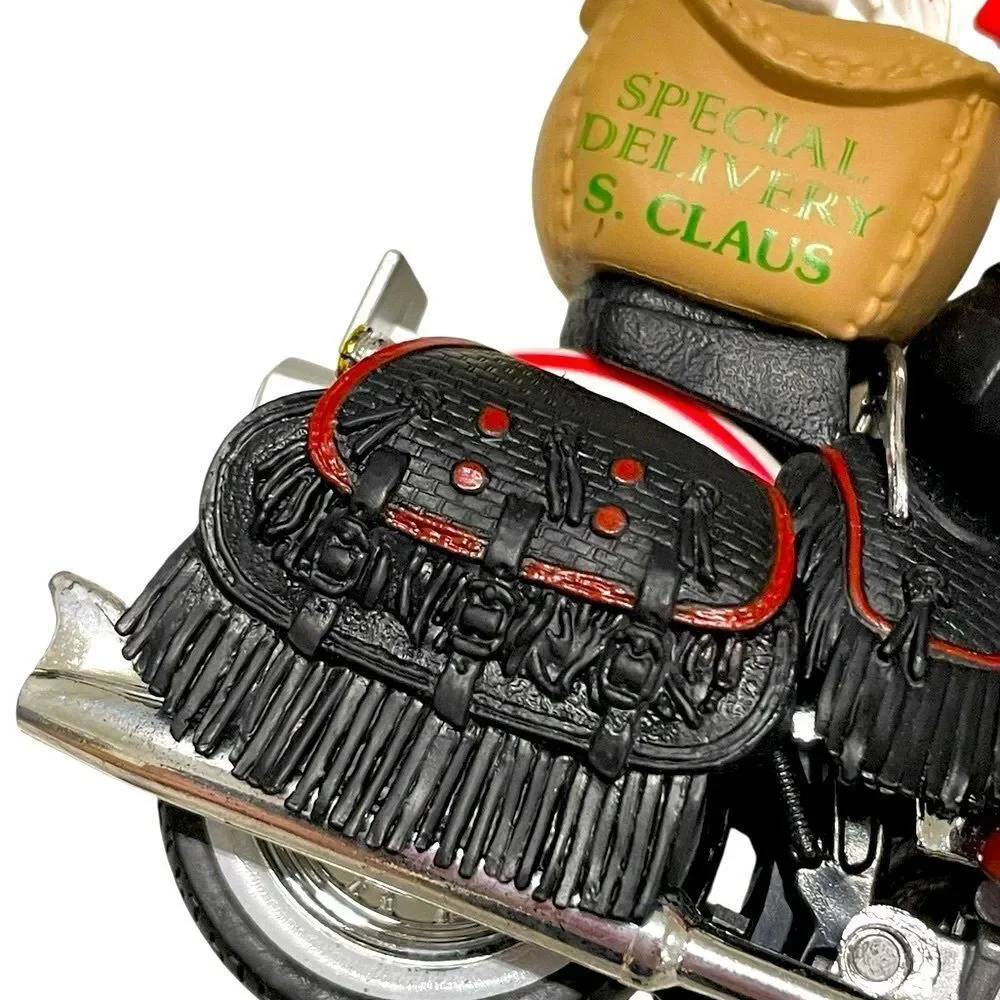 HARLEY DAVIDSON Santa Claus Motorcycle Ornament - Red and Silver